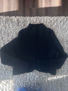 Forever 21 Black Chunky Knit Turtleneck Sweater